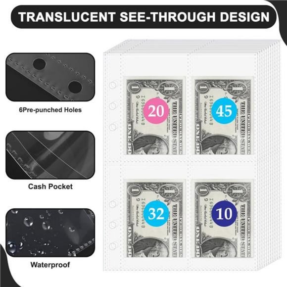 100 Envelop Money saving challenge Binder sheet New and shiny Envelops - Picture 6 of 8